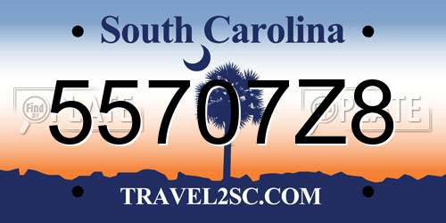 55707Z8 South Carolina License Plate
