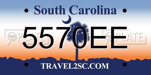 5570EE South Carolina License Plate