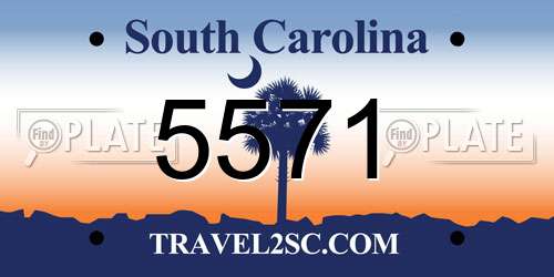 5571 South Carolina License Plate