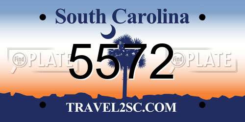 5572 South Carolina License Plate