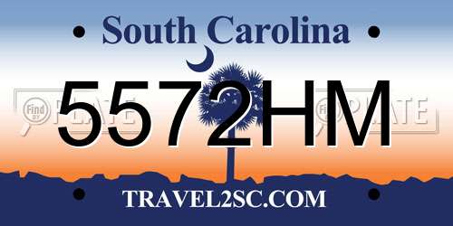 5572HM South Carolina License Plate