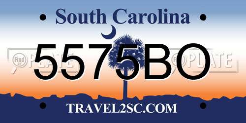 5575BO South Carolina License Plate