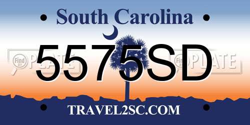 5575SD South Carolina License Plate