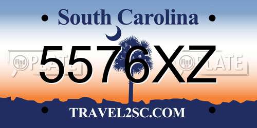 5576XZ South Carolina License Plate