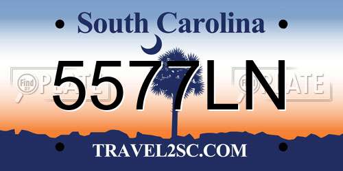 5577LN South Carolina License Plate