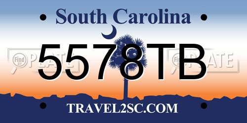5578TB South Carolina License Plate