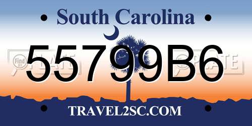 55799B6 South Carolina License Plate