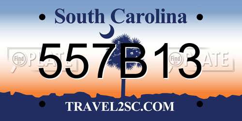 557B13 South Carolina License Plate