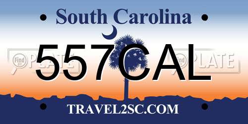 557CAL South Carolina License Plate