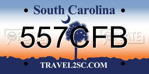 557CFB South Carolina License Plate