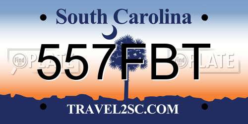 557FBT South Carolina License Plate