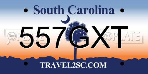 557GXT South Carolina License Plate