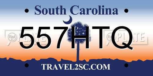 557HTQ South Carolina License Plate