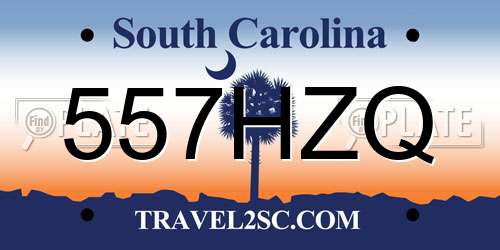 557HZQ South Carolina License Plate