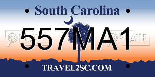 557MA1 South Carolina License Plate