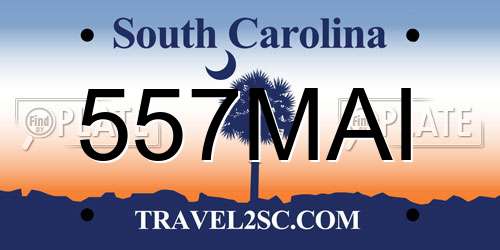 557MAI South Carolina License Plate