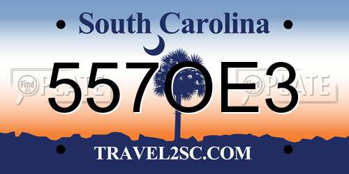 557OE3 South Carolina License Plate