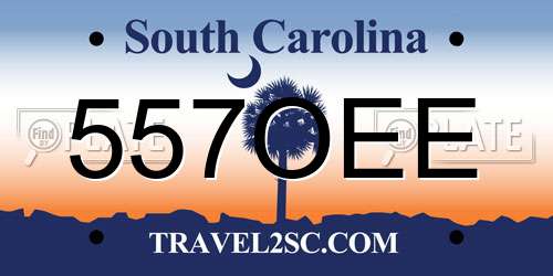 557OEE South Carolina License Plate