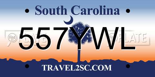 557YWL South Carolina License Plate