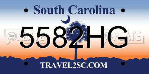 5582HG South Carolina License Plate