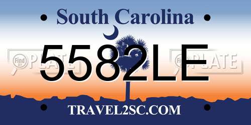 5582LE South Carolina License Plate