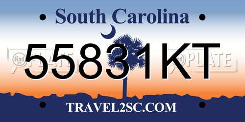 55831KT South Carolina License Plate
