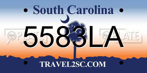5583LA South Carolina License Plate