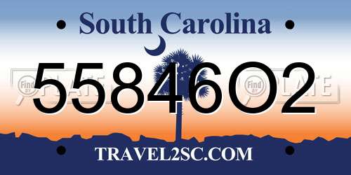 55846O2 South Carolina License Plate