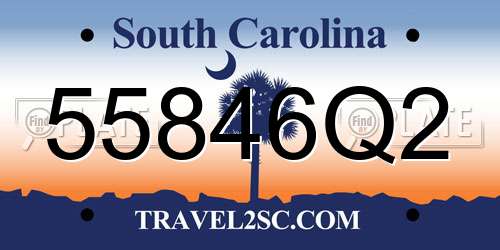 55846Q2 South Carolina License Plate