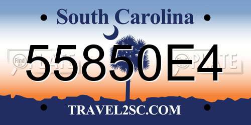 55850E4 South Carolina License Plate