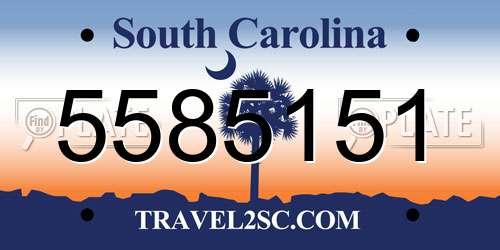 5585151 South Carolina License Plate