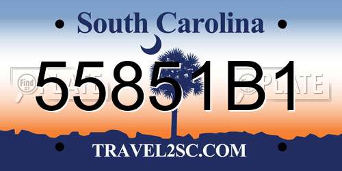 55851B1 South Carolina License Plate