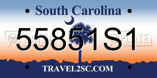 55851S1 South Carolina License Plate