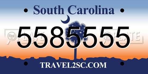 5585555 South Carolina License Plate