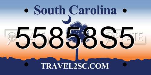 55858S5 South Carolina License Plate