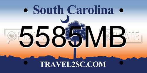 5585MB South Carolina License Plate