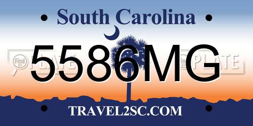 5586MG South Carolina License Plate