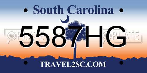 5587HG South Carolina License Plate
