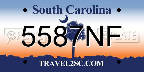 5587NF South Carolina License Plate
