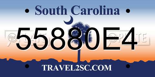 55880E4 South Carolina License Plate