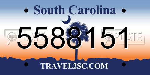5588151 South Carolina License Plate