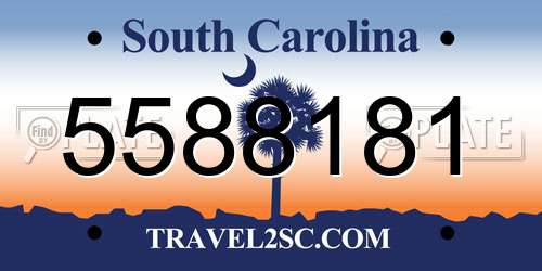 5588181 South Carolina License Plate