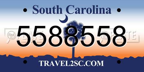 5588558 South Carolina License Plate