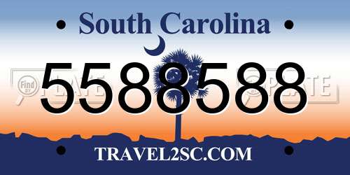 5588588 South Carolina License Plate