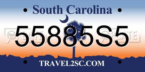 55885S5 South Carolina License Plate