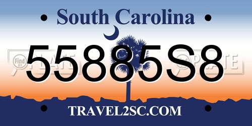 55885S8 South Carolina License Plate