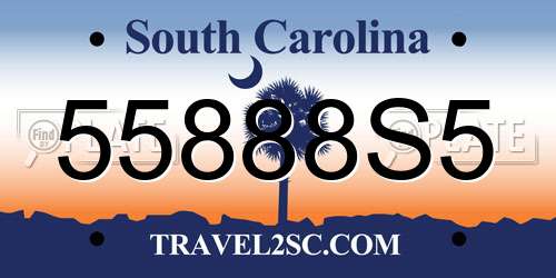 55888S5 South Carolina License Plate
