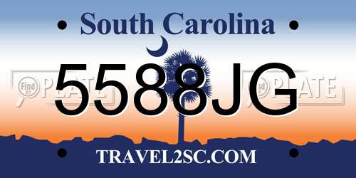 5588JG South Carolina License Plate