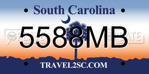 5588MB South Carolina License Plate