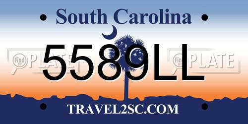 5589LL South Carolina License Plate